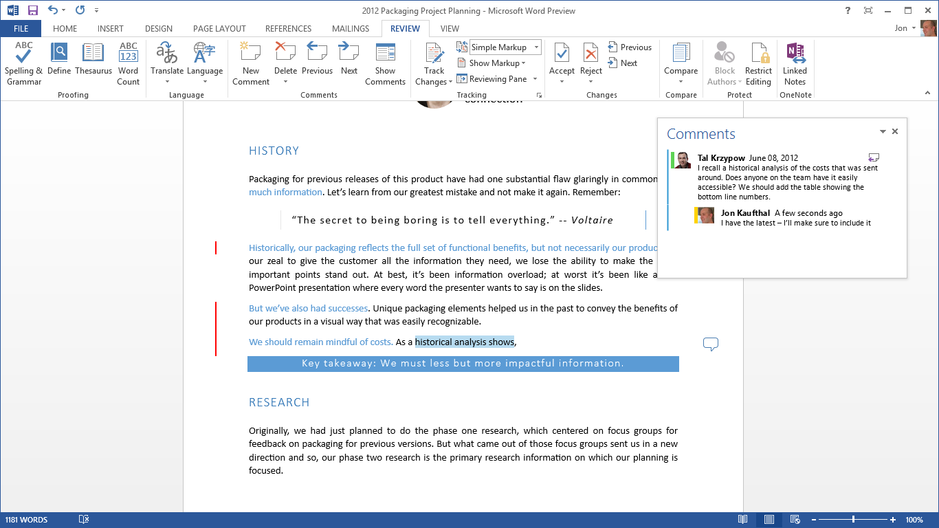 Microsoft Word Document Editor with Comments (2013)